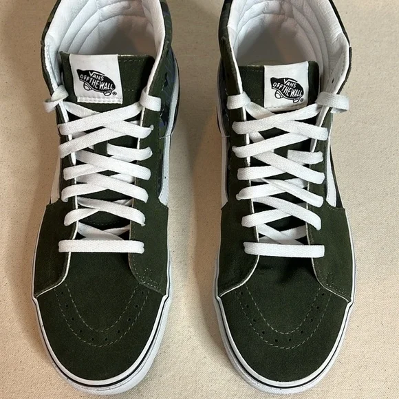 Vans Sk8-Hi Drippy Camo Green/White - Size 10 - High-Top Sneakers - Picture 3 of 9
